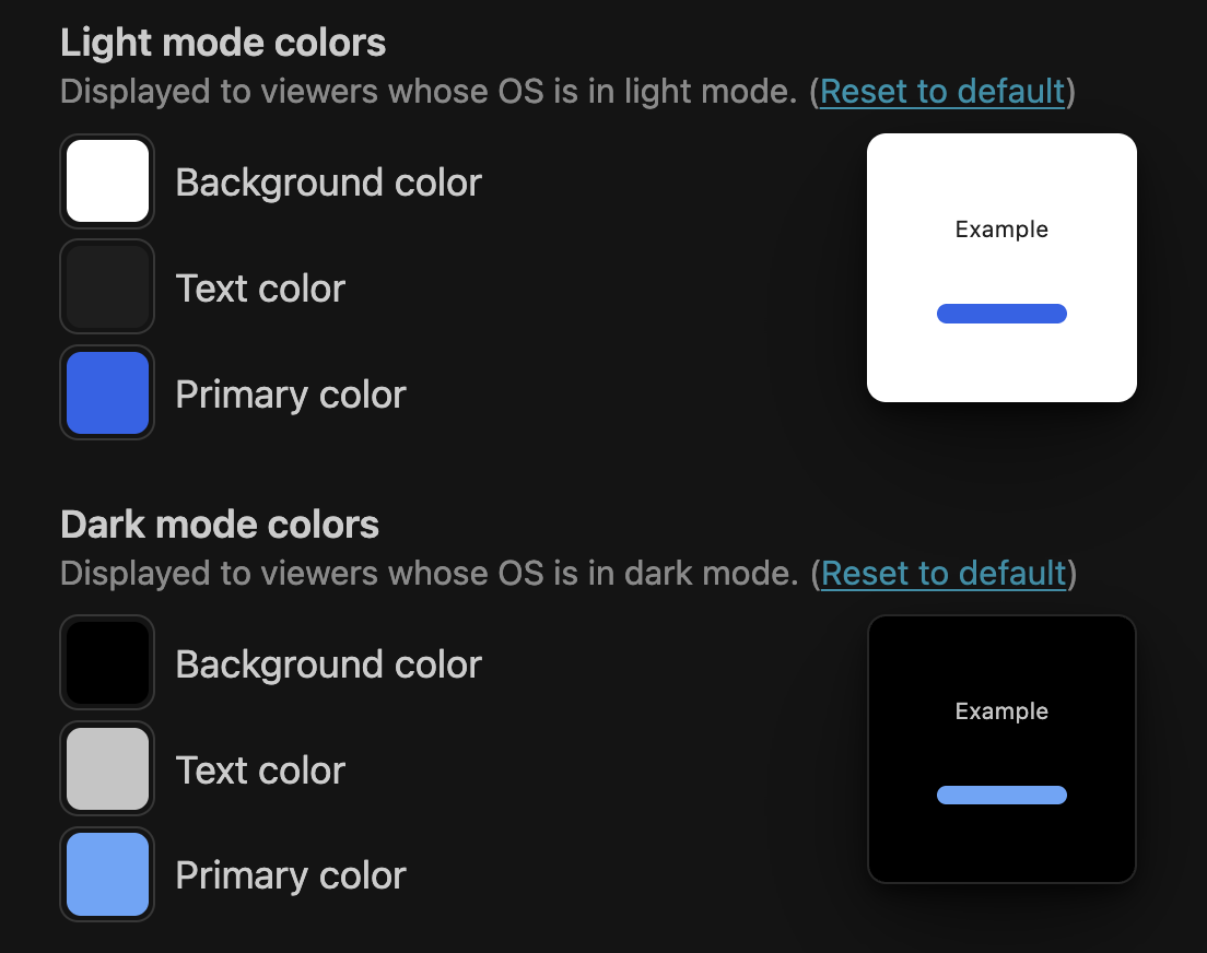 Letterbird color settings